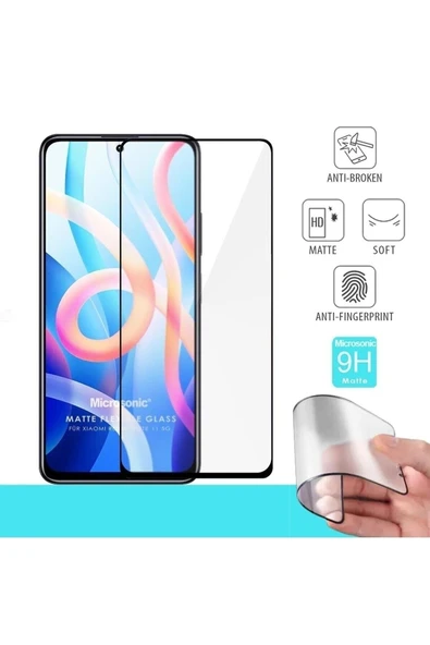 corcishop Xiaomi Redmi Note 11 Seramik Matte Flexible Ekran Koruyucu Siyah ürün görseli 1