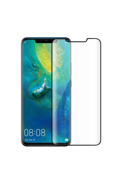 corcishop Huawei Mate 20 Pro Tam Kaplayan Temperli Cam Ekran Koruyucu Siyah ürün görseli 1