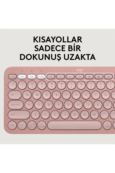 920-012247 Pebble 2 Combo Pembe Kablosuz Klavye Mouse Seti - Resim 5