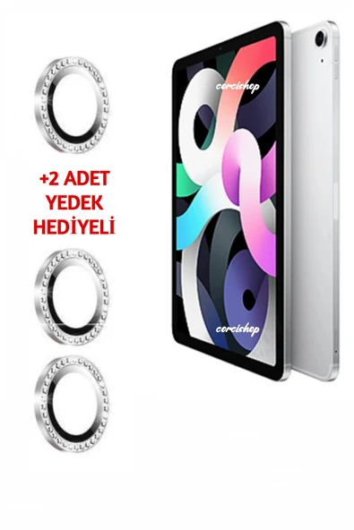 corcishop iPad Air 13 Inç 2025 Uyumlu Taşlı Kamera Lens Koruyucu Kırılmaz Temperli Cam Lens ürün görseli 1