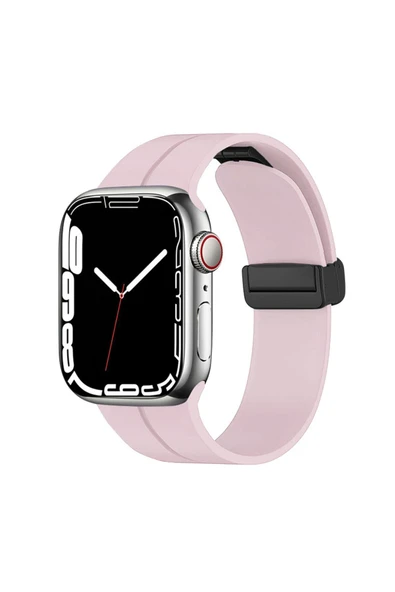 corcishop Apple Watch 42mm Uyumlu Silikon Metal Tokalı Lansman Renkler Kordon Kayış ürün görseli 1
