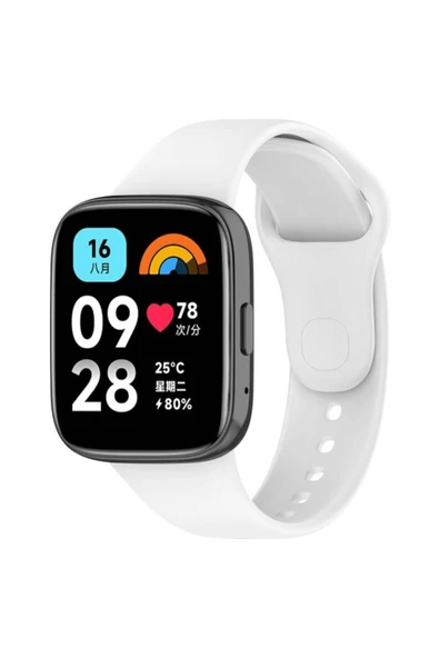 corcishop Xiaomi Redmi Watch 3 Active Uyumlu Kordon Ayarlanabilir Soft Yüzey Yumuşak Silikon Kayış Beyaz ürün görseli 1
