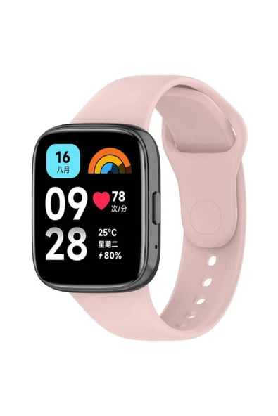 corcishop Xiaomi Redmi Watch 3 Active Uyumlu Kordon Ayarlanabilir Soft Yüzey Yumuşak Silikon Kayış Pembe ürün görseli 1