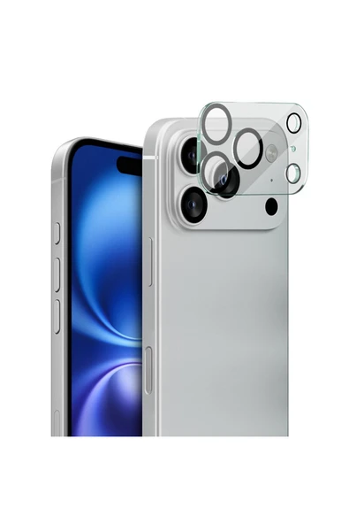 corcishop iPhone 17 Pro Uyumlu Kamera Koruyucu Lens Metal Temperli Cam Kamera Çevresi Tam Koruma ürün görseli 1