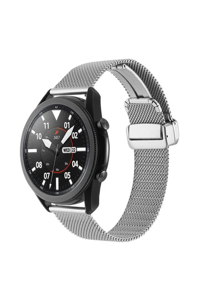 corcishop Samsung Galaxy Watch 4/5/5 Pro 40-44 Classic 42-45-46 mm Uyumlu Magnetic Toka Hasır Metal Kordon ürün görseli 1