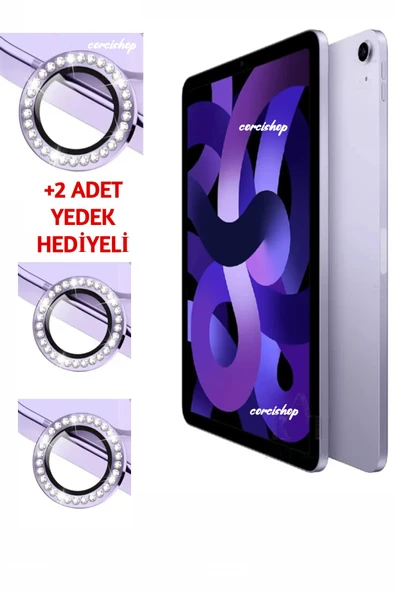 corcishop İPad 10. Nesil 10.9 Inç 2022 Uyumlu Taşlı Kamera Lens Koruyucu Kırılmaz Temperli Cam Lens ürün görseli 1