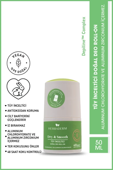 Herbaderm Dry Smooth Doğal Deo Roll On 50 ml - Resim 2