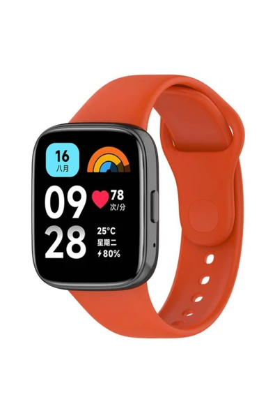 corcishop Xiaomi Redmi Watch 3 Active Uyumlu Kordon Ayarlanabilir Soft Yüzey Yumuşak Silikon Kayış Turuncu ürün görseli 1