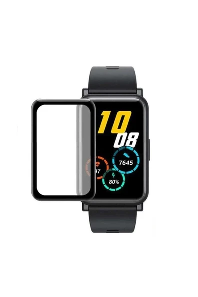 corcishop Huawei Watch Fit Tam Kaplayan Temperli Cam Full Ekran Koruyucu Siyah ürün görseli 1