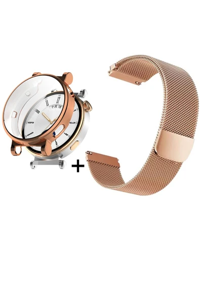 corcishop Huawei Watch Gt4 41mm Mıknatıslı Metal Hasır Kordon + Kasa Koruyucu ürün görseli 1