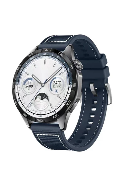corcishop Huawei Watch GT 3 46mm ile Uyumlu Spor Örgü Desenli Dikişli 22mm Silikon Kordon ürün görseli 1