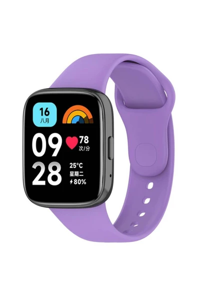 corcishop Xiaomi Redmi Watch 3 Active Uyumlu Kordon Ayarlanabilir Soft Yüzey Yumuşak Silikon Kayış Lila ürün görseli 1