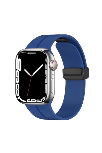 corcishop Apple Watch 40mm Uyumlu Silikon Metal Tokalı Lansman Renkler Kordon Kayış ürün görseli 1