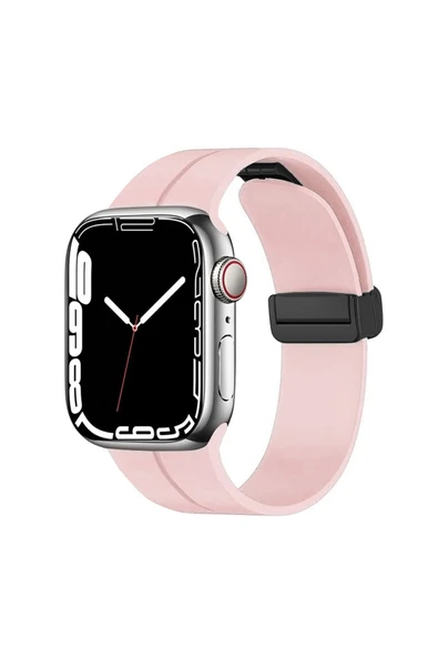 corcishop Apple Watch 40mm Uyumlu Silikon Metal Tokalı Lansman Renkler Kordon Kayış ürün görseli 1