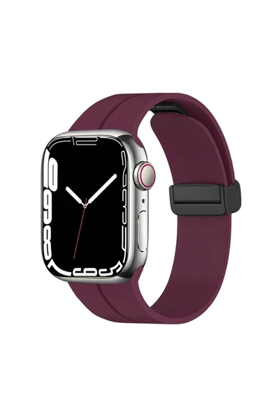corcishop Apple Watch 42mm Uyumlu Silikon Metal Tokalı Lansman Renkler Kordon Kayış ürün görseli 1