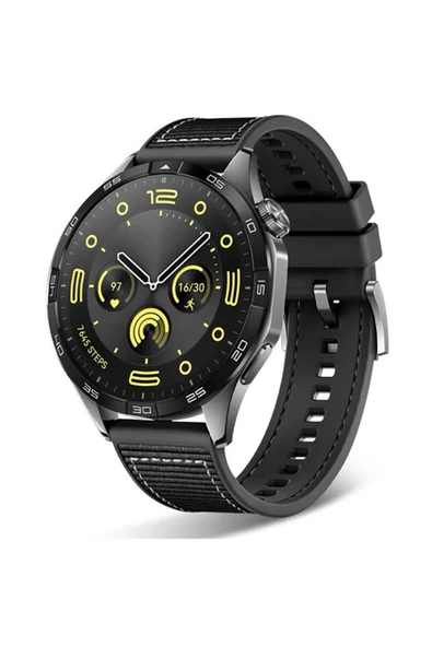 corcishop Samsung Galaxy Watch 46mm Kordon Lansman Kumaş Dikişli Silikon 102 ürün görseli 1