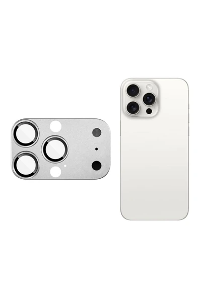 corcishop iPhone 16 Pro / 15 Pro / 14 Pro Uyumlu 17 Pro Kamera Görünümlü Dönüştürücü Lens Metal Temperli Cam ürün görseli 1