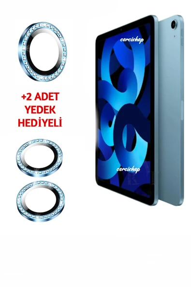 corcishop iPad Air 4 10.9 inç Uyumlu Taşlı Kamera Lens Koruyucu Kırılmaz Temperli Cam Lens ürün görseli 1