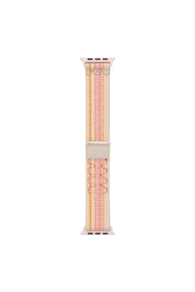 corcishop Apple Watch Ultra/Ultra2 49mm Uyumlu Örgü İşlemeli Hasır Kordon Pembe ürün görseli 1