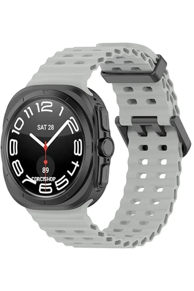 corcishop Samsung Galaxy Watch 7 Ultra 47 mm İle Uyumlu Airflow Metal Tokalı Soft Ocean Silikon Kordon ürün görseli 1
