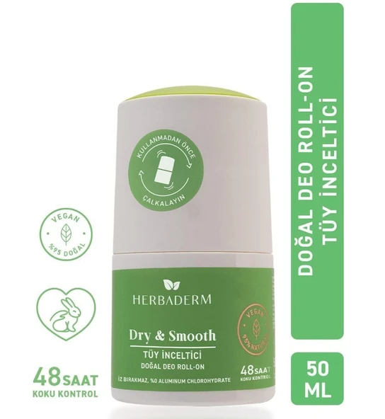 Herbaderm Dry Smooth Doğal Deo Roll On 50 ml ürün görseli 1