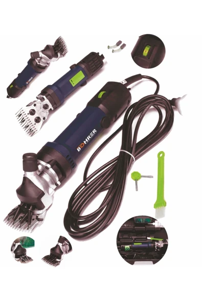 BÖHRER Pross 1350 W 6 Kademeli Çiftlik Tipi Koyun Keçi Kırpma Kırkma Elektrikli Koyun Kesme Makası Makinesi ürün görseli 1