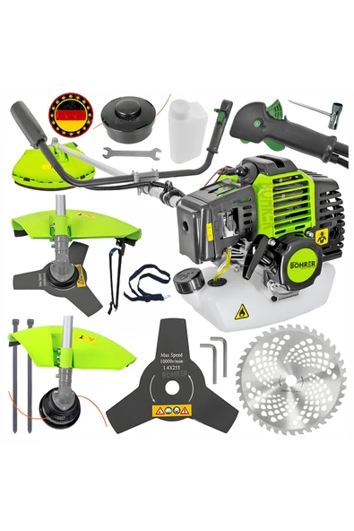 BÖHRER Yan Tipi Benzinli 52cc Lxt 2.4 Kw 3 Hp Ot Çalı Çim Biçme Makinesi Yan Tırpan + Eldiven+2tyağ ürün görseli 1