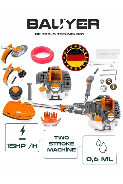 BÖHRER 20HP /h Yan Tipi Benzinli Ot Çalı Çim Biçme Tırpan Makinesi , Canavar Başlık , ürün görseli 1
