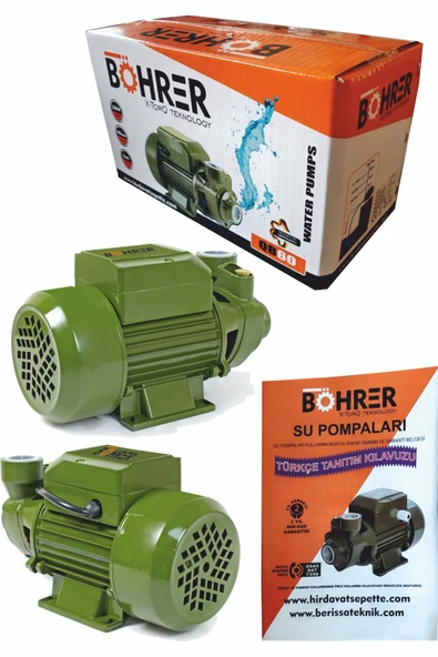BÖHRER Qb60 0.50 Hp 370 Watt Monofaze 1'' Parmak Preferikal Sürtme Fanlı Santrifüj Su Pompası ürün görseli 1