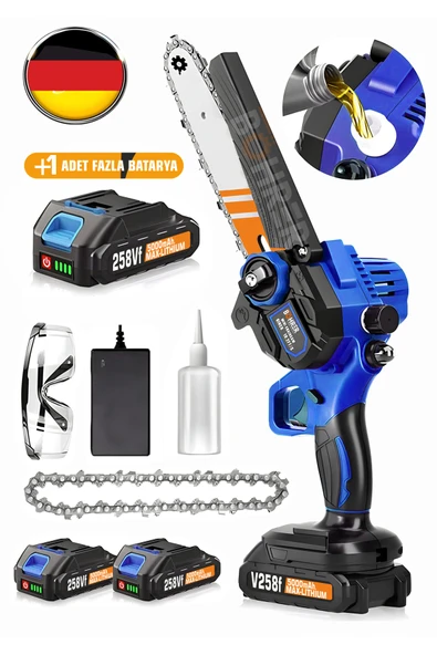 BÖHRER +3 Li-On Batarya , Akülü V258 5000 mAh Yağ Emzikli Dark Blue Şarjlı Akülü Budama Testeresi ürün görseli 1