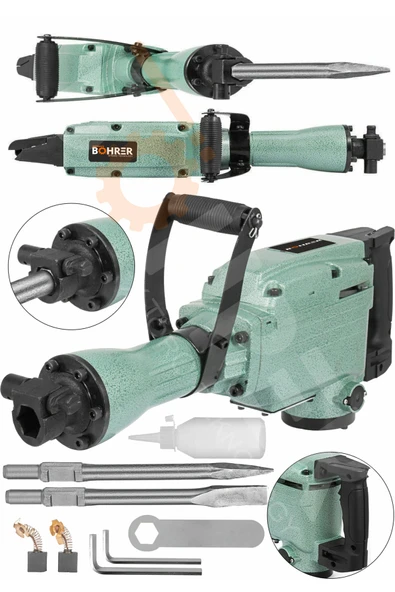 BÖHRER 1500w Elektrikli 35j Darbeli Matkap 1700 Rpm Beton Duvar Kırıcı 360 ?° Döner Titreşim Korumalı Saplı ürün görseli 1
