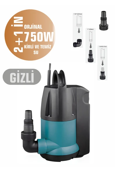 BÖHRER 750w 1 Hp Gizli Şamandralı Pompası Kirli Temiz Su Yüzme Havuz Gölet Su Aktarma Pompası ürün görseli 1