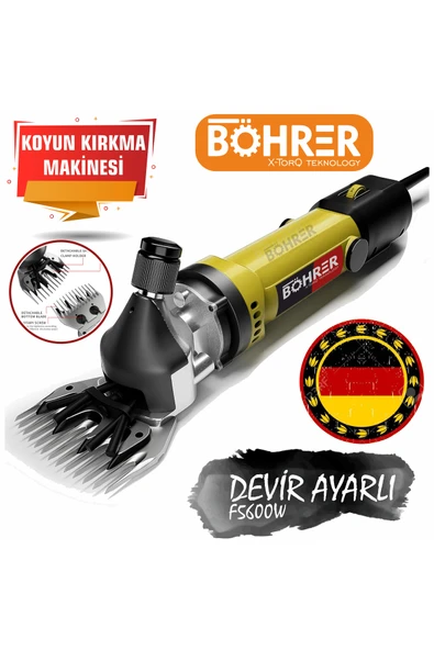 BÖHRER Alman Koyun Keçi Kırkma Kırpma Makinesi ,yellow 3200w Devir Ayarlı ,bakır Sargılı Beiyuan Bıçak ürün görseli 1
