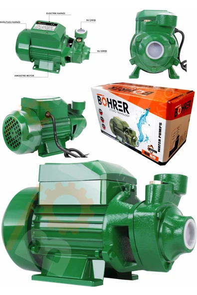 BÖHRER 220v 0.55 Hp 0.37 Kw Santrifüj Su Pompası 1'' Su Giriş Çıkış ürün görseli 1
