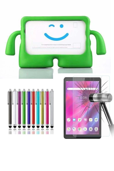 corcishop Samsung Galaxy Tab S9 10.9 inç X710 Modeli Uyumlu Çoçuk Kılıf Tutmalı Silikon + Ekran Koruyucu Kalem ürün görseli 1
