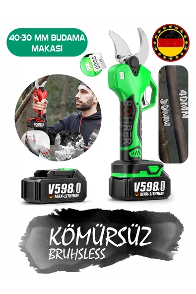 BÖHRER Gre 42 Mm-30 Mm Dijital Göstergeli Iki Kademeli Akülü Budama Makası , Akülü Bağ Makası , V598/f 5 Ah ürün görseli 1