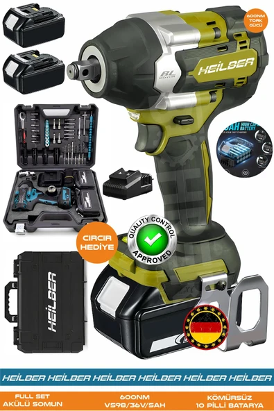 HEİLBER Alman BA01073S Akülü Darbeli Somun Sıkma | 36V 5Ah | 600 Nm Tork – Ergonomik Tasarım – Darbeli Lokma ürün görseli 1