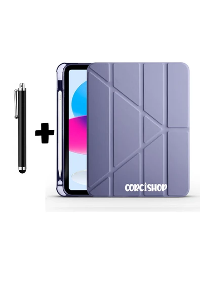 corcishop Samsung Galaxy Tab A11+ Plus SM-X310 11 İnç Kılıf Kalem Bölmeli Standlı Arkası Silikon + Kalem ürün görseli 1