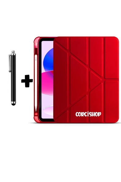corcishop Samsung Galaxy Tab A11+ Plus SM-X310 11 İnç Kılıf Kalem Bölmeli Standlı Arkası Silikon + Kalem ürün görseli 1
