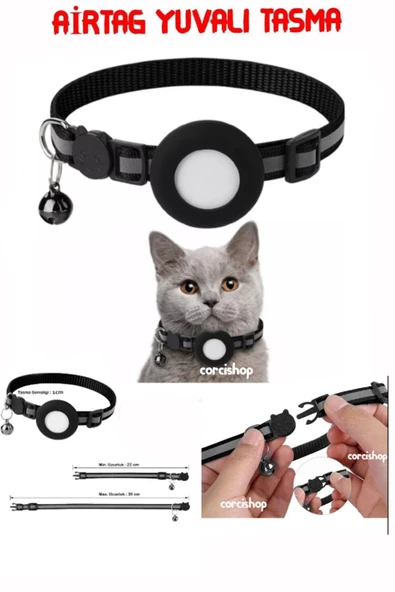 corcishop Airtag Uyumlu Kedi Ve Köpek Tasması Kilitli Güvenlik Aparatı ürün görseli 1