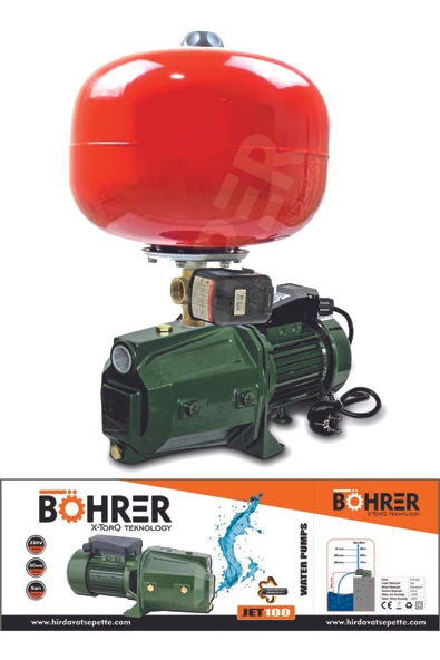 BÖHRER Jet100 4 Kat 3 Daire Italyan 24 Litre 750 W 1 Italyan Tanklı Ev Tipi Otomatik Hidrofor Su Pompası ürün görseli 1