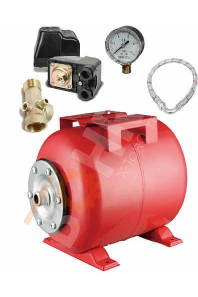 BÖHRER Crw50-i 50 Lt Full Set Yatay Hidrofor Genleşme Tankı - Manometre Durug Şalter Beşyol 70cm Flex ürün görseli 1