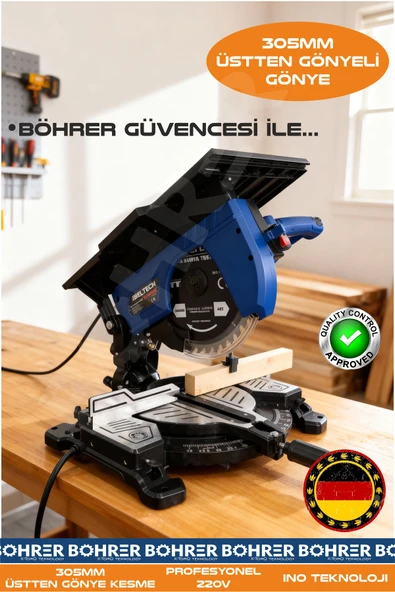 BÖHRER 305MM 220V 1800W 4500RPM ÜSTTEN GÖNYELİ AHŞAP PARKE TAHTA LAMİNE KESME MAKİNESİ ürün görseli 1