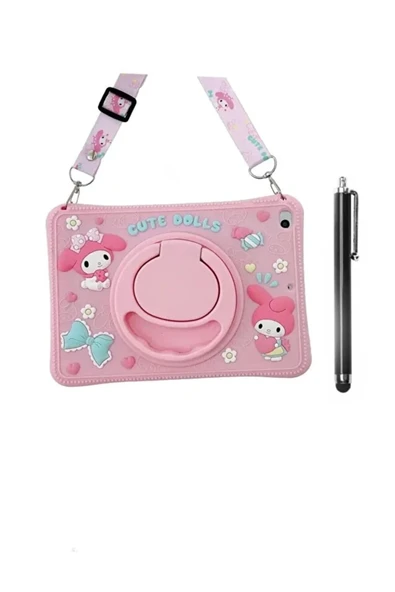 corcishop Lenovo Tab M11 /Tab K11 TB330FU 11inç Uyumlu Askılı Cute Dolls Pembe Kılıf Standlı Çocuklara Özel ürün görseli 1