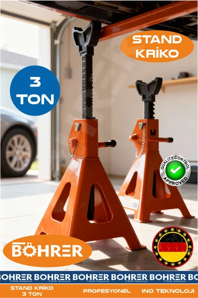 BÖHRER 3 TON ARAÇ SABİTLEME KALDIRMA STAND SEHPA KRİKO ürün görseli 1