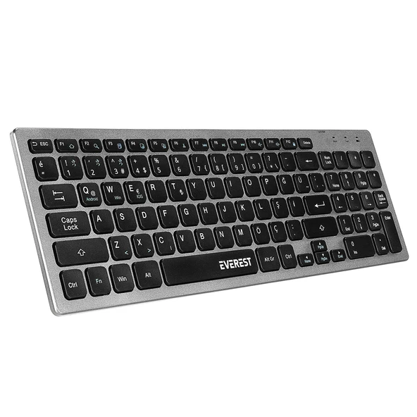Everest Kb-Bt88 Siyah-Gri Bluetooth Ultra İnce Q Mac-Win-Android-İos Uyumlu Kablosuz Klavye ürün görseli 1