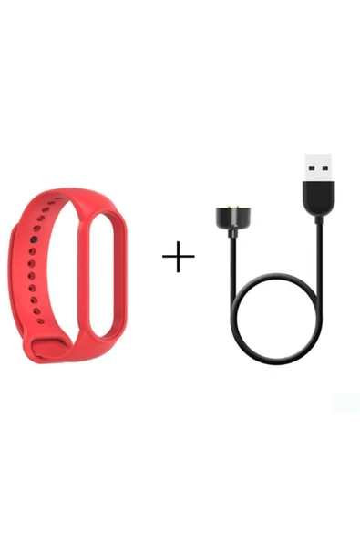 corcishop Xiaomi Mi Band 6 Şarj Aleti + Mi Band 6 Kordon Yüksek Kalite 2'li Set ürün görseli 1