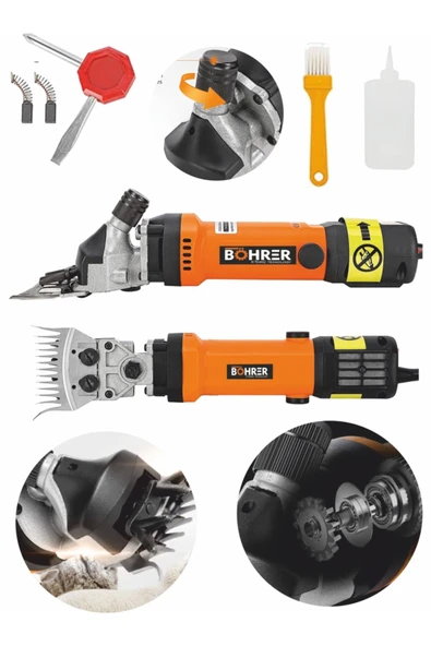 BÖHRER Pross 1350 Watt 6 Kademeli Koyun - Keçi Kırpma - Kırkma Tüy Alma Elektrikli Koyun Kesme Makası ürün görseli 1