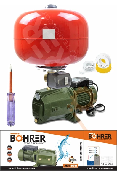 BÖHRER Böhr Jet100 4 Kat 4 Daire 24 Litre 750 W 1 Hp Italyan Tanklı Otomatik Hidrofor ürün görseli 1