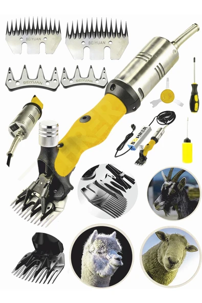 BÖHRER Pross Yellow Güçlendirilmiş Adaptörlü Yeni Nesil Koyun Kırkma Makinesi +2 Tarak + 4 Bıçak Hediyeli ürün görseli 1